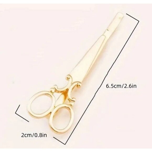 METAL SCISSOR HAIR BARRETTE (GOLD) - Picture 6 of 6